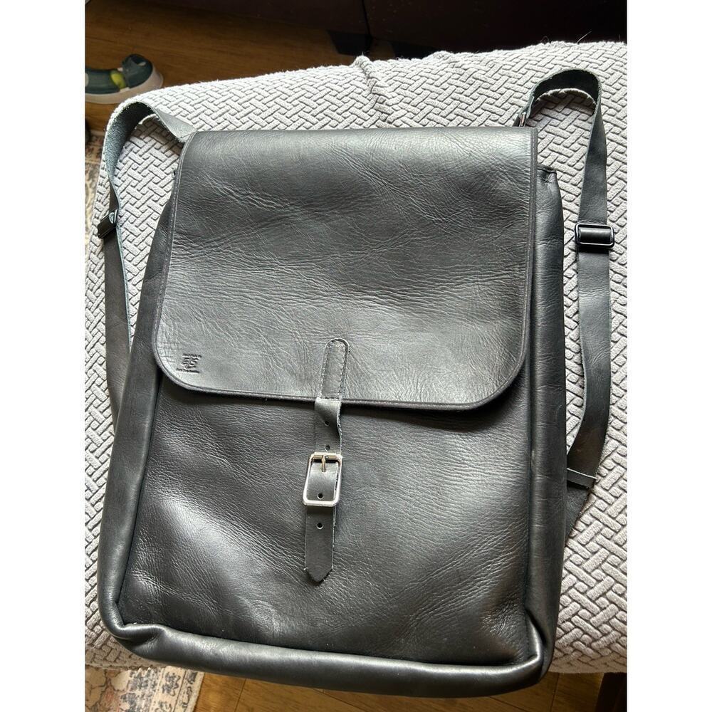 East Side Leather Black Back Pack Converts To Crossbody Hand Made Satchel Purse